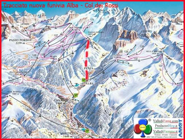 tracciato nuova funivia alba col dei rossi fassa2